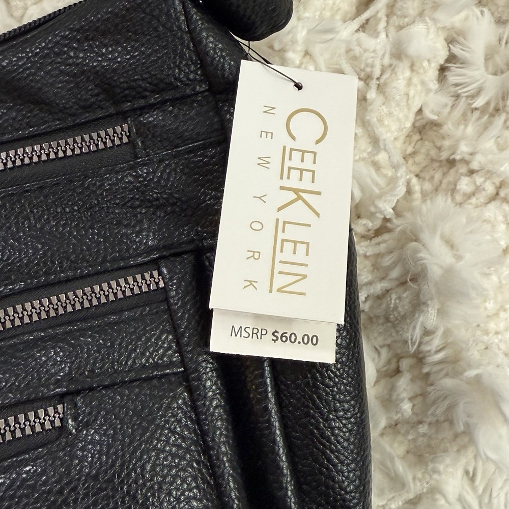 Cee Klein New York Black‎ Cross Body Purse Vegan Leather Designer Bag Purse New - Picture 2 of 13